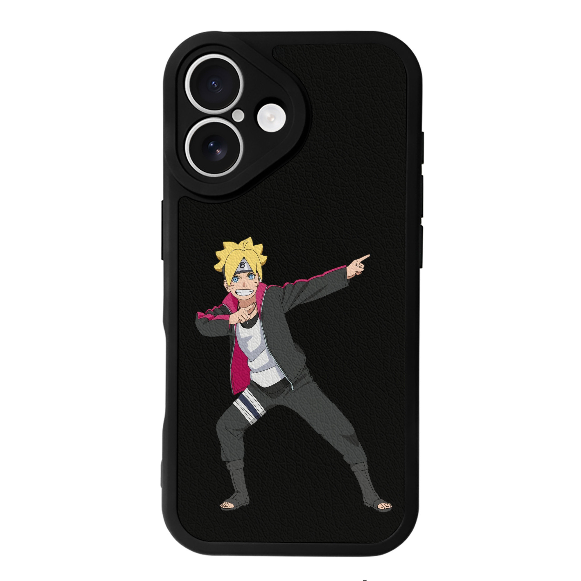 （画像用） NARUTO -ナルト- うずまき ボルト Uzumaki Boruto 【iPhone 16シリーズ対応】シリコンスマホケース（レザー調） 材質：シリコン